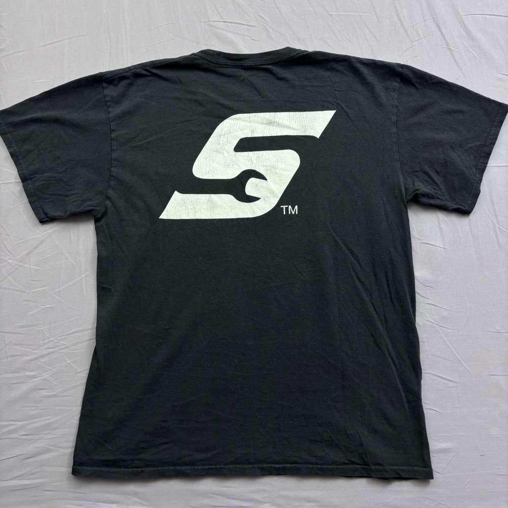 Snap-on Tools Mens Pocket T-Shirt Black Short Sleeve Wrench Graphic Large Logo